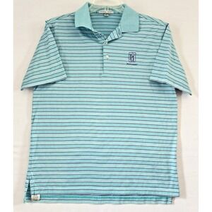 Peter Millar Polo Mens Striped TPC Potomac Casual Golf Activewear Medium